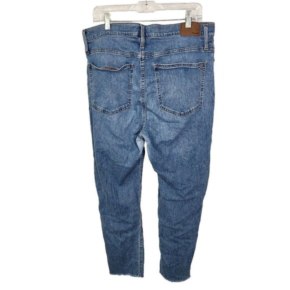 Madewell Women's 32 The Perfect Vintage Jeans High Rise Raw Hem Blue Distressed - Picture 8 of 14